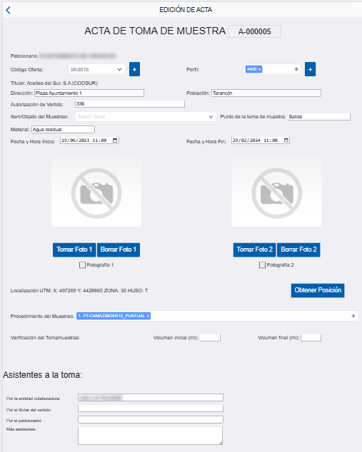 Generación de actas